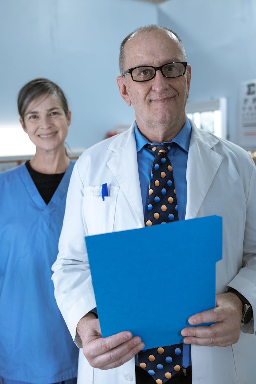 Healthcare staff using AI